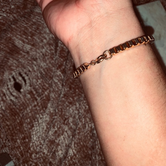 Flat box link bracelet// 18k gold plated - Picture 5 of 6